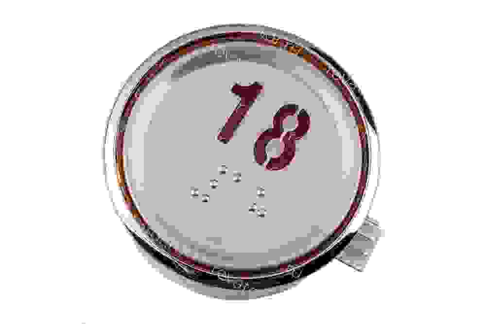 Модуль кнопочный "18" круглый с кодом Брайля красная индикация Sigma