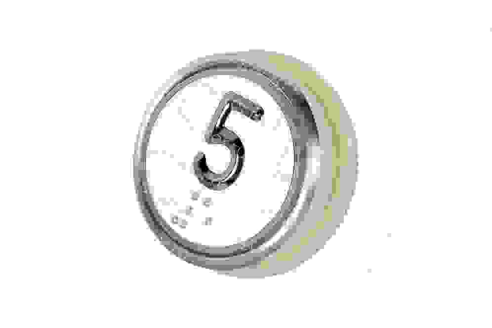 Модуль кнопочный круглый белая подсветка код Брайля "5" A4N58353$04 MA2D04-S-W-05