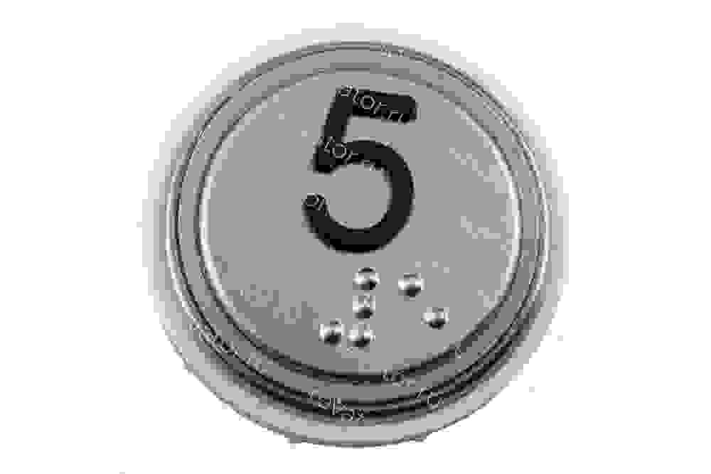Модуль кнопочный УКЛ с кодом брайля красная подсветка "5" MLK Venus Vega