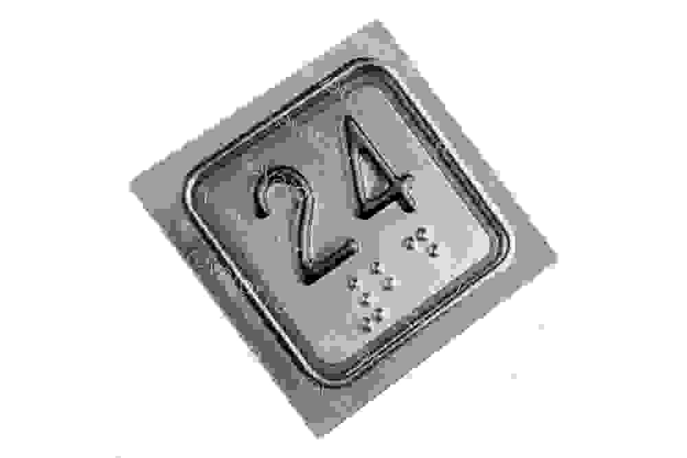 Модуль кнопочный квадратный красная подсветка код брайля "24" A4N11286$05 KA302-D-R-24 ЩЛЗ