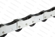 Цепь огибающая поручня эскалатора однорядная 17 роликов шаг 75мм L=1374мм BLT Schindler SEC Xizi Otis