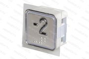 Модуль кнопочный квадратный красная подсветка код брайля "-2" A4N11286$05 KA302-D-R-M2 ЩЛЗ