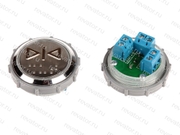 Модуль кнопочный с чернением красная подсветка код Брайля "Закрытие дверей" Схема №1 ВК-33-5Б