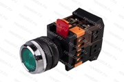 Кнопка зеленая неоновая 1з+1р ABLFS-22 BBT30-ABLFS-K06 ИЭК