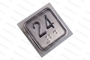 Модуль кнопочный квадратный красная подсветка код брайля "24" A4N11286$05 KA302-D-R-24 ЩЛЗ