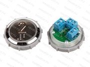 Модуль кнопочный с чернением красная подсветка шрифт Брайля "2" Схема №1 ВК-33-5Б