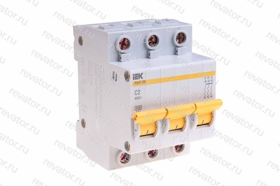Выключатель автоматический 2А 3P тип C ВА47-29 MVA20-3-002-C ИЭК