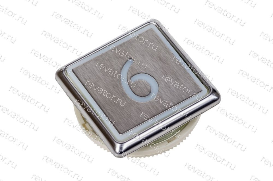 Модуль кнопочный "6" серебристый квадратный красная подсветка KDS50 Kone