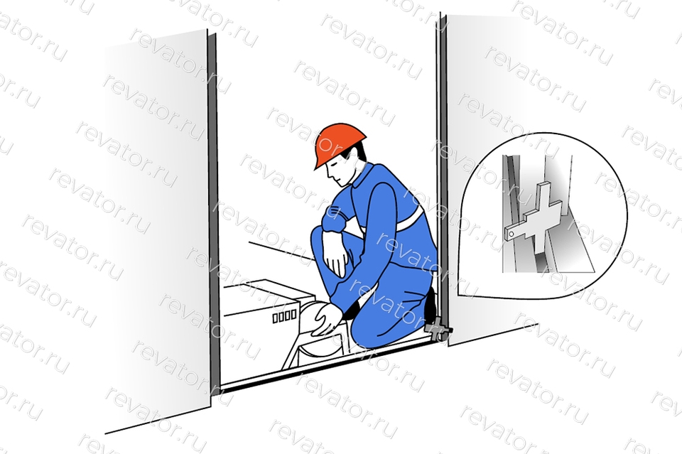 Фиксатор дверей шахты лифта