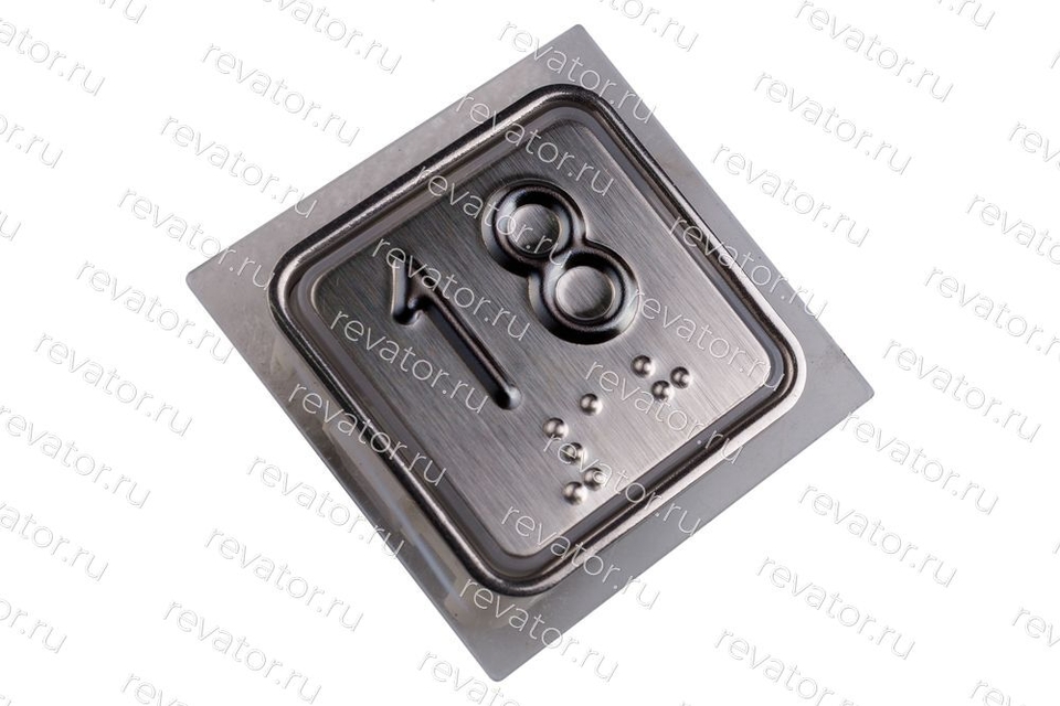 Модуль кнопочный квадратный красная подсветка код брайля "18" A4N11286$05 KA302-D-R-18 ЩЛЗ
