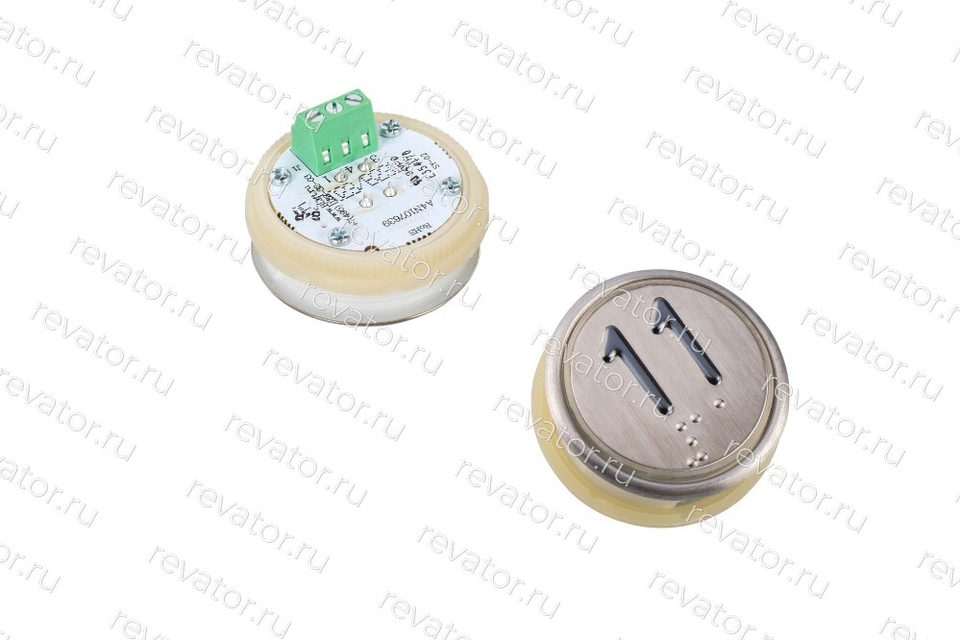 Модуль кнопочный круглый красная подсветка код брайля A4N107639 "11" MA2D04-D-R-11 ЩЛЗ