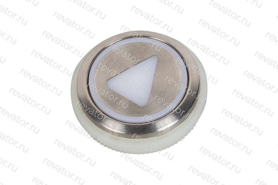 Модуль кнопочный "стрелка вверх" два разъема серебристый круглый белая подсветка KDS50 Kone