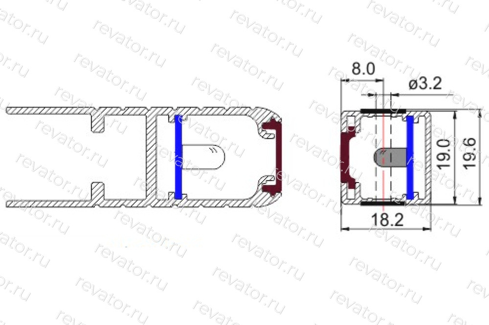 Фотобарьер (световая завеса) 32 пар диодов для дверей бокового открывания WECO-957E72-AC220 Weco