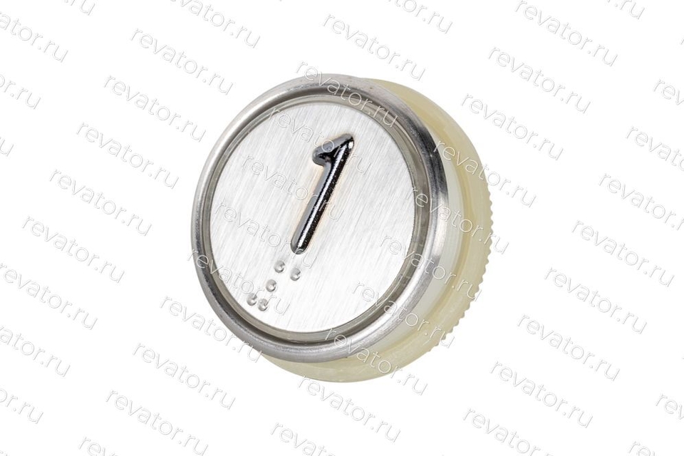 Модуль кнопочный круглый белая подсветка код Брайля "1" A4N58353$04 MA2D04-S-W-01