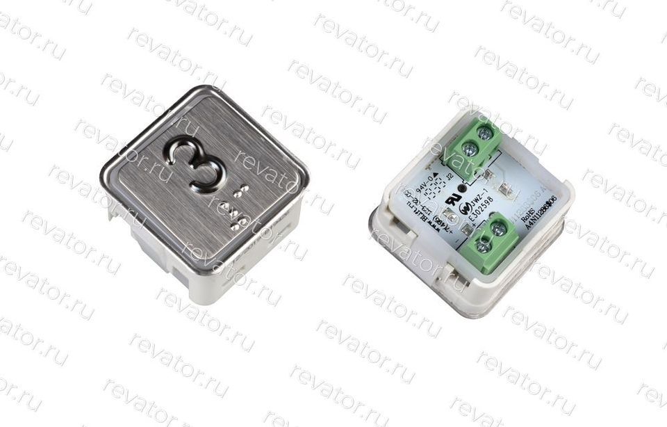 Модуль кнопочный квадратный красная подсветка код брайля "3" A4N11286$06 KA302-S-R-03 ЩЛЗ