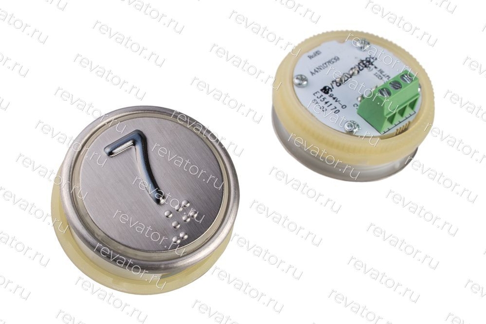 Модуль кнопочный круглый красная подсветка код брайля A4N107639 "7" MA2D04-D-R-07 ЩЛЗ