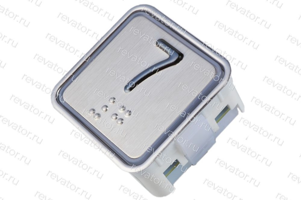 Модуль кнопочный квадратный красная подсветка код брайля "7" A4N11286$06 KA302-S-R-07 ЩЛЗ
