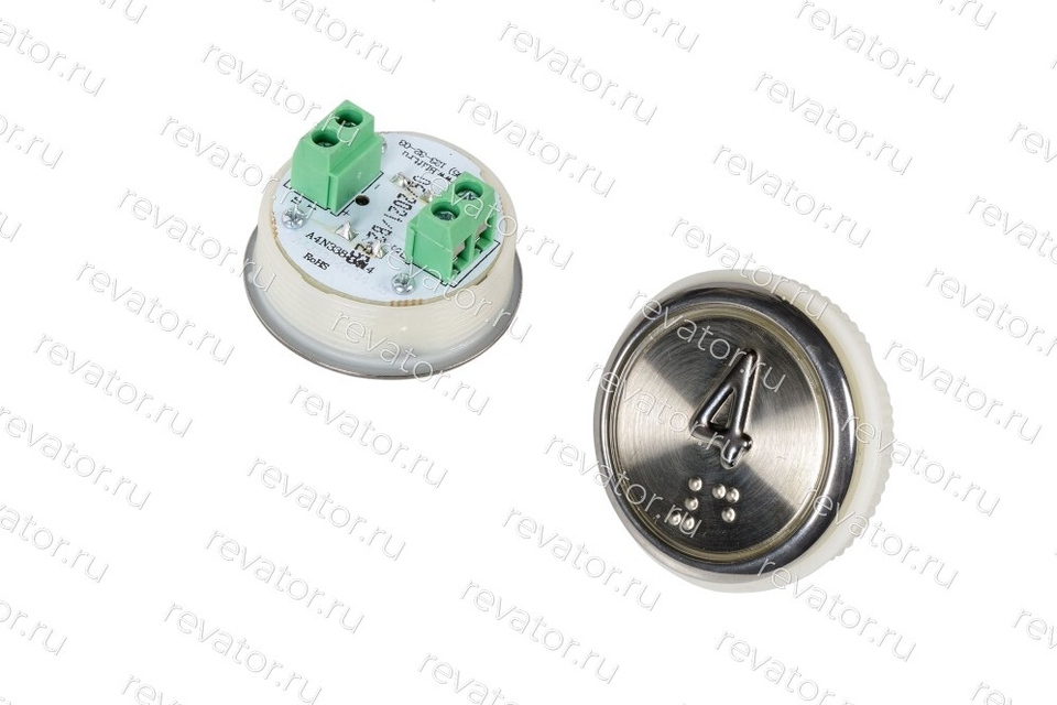 Модуль кнопочный круглый красная подсветка с кодом брайля "4" A4N33841$14 EA2406S-S-R-04 ЩЛЗ