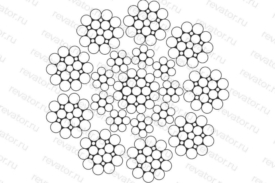 Канат стальной лифтовый 13,0мм PAWO F10 9х21F-IWRC 113,4кН Gustav Wolf