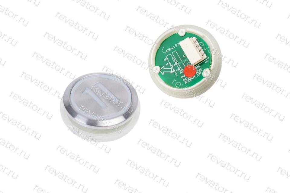 Модуль кнопочный "11" серебристый круглый красная подсветка KDS50 Kone