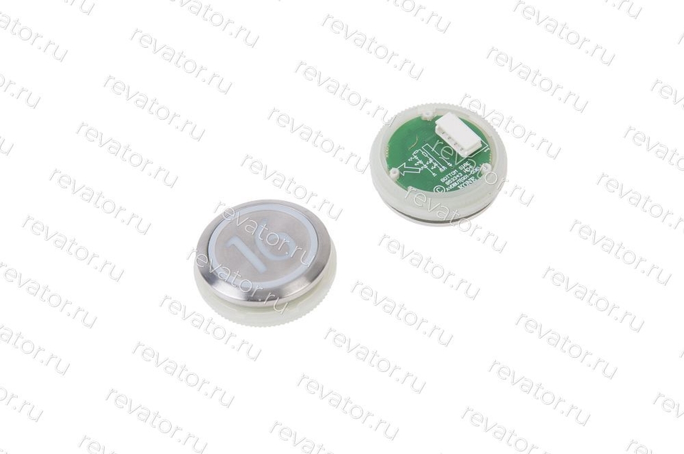 Модуль кнопочный "16" серебристый круглый красная подсветка KDS50 Kone