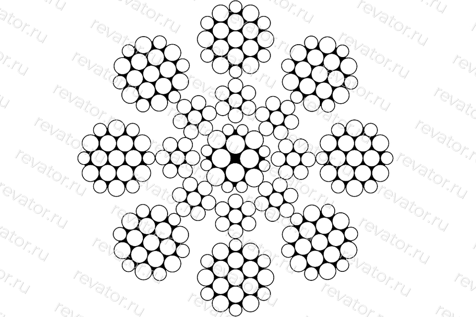 Канат стальной лифтовый 6,0мм PAWO 819W 8х19W-IWRC 25,9кН Gustav Wolf