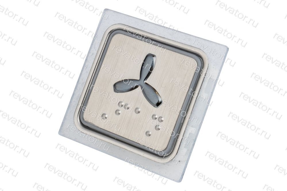 Модуль кнопочный квадратный красная подсветка код брайля "Вентилятор" A4N11286$06 KA302W-S-R-FAN ЩЛЗ