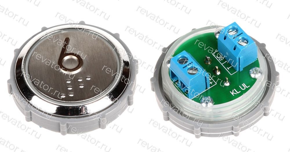 Модуль кнопочный УКЛ с чернением красная подсветка шрифт Брайля "6" Схема №2 ВК-33-5Б