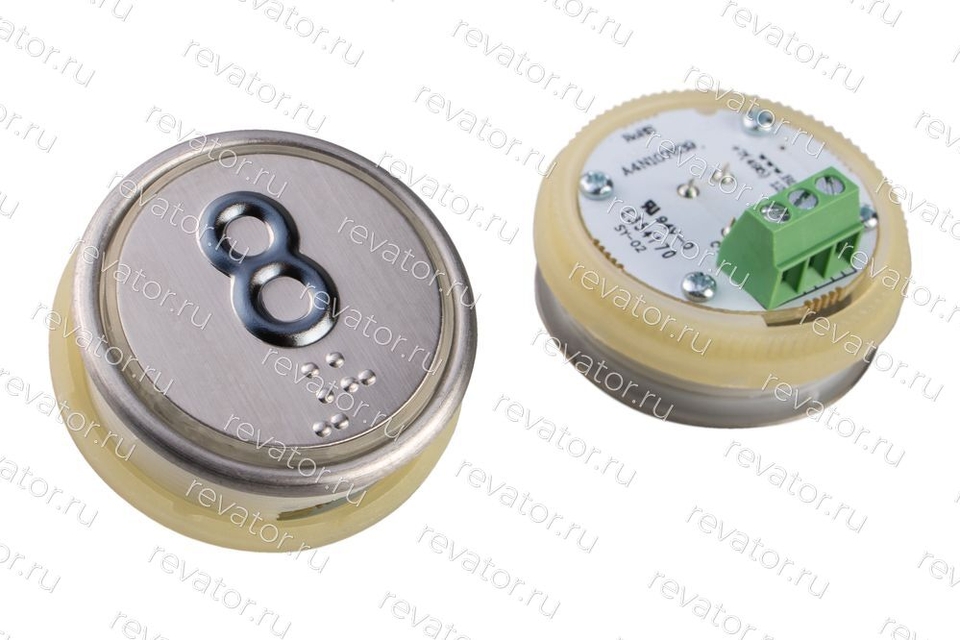 Модуль кнопочный круглый красная подсветка код брайля A4N107639 "8" MA2D04-D-R-08 ЩЛЗ