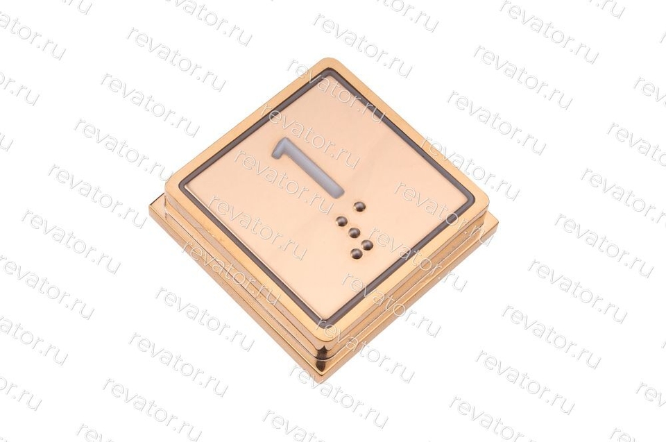 Толкатель модуля кнопочного квадратный золото "1" Kone