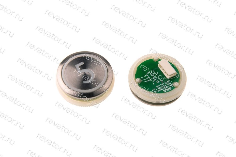 Модуль кнопочный "5" серебристый круглый красная подсветка KDS50 Kone