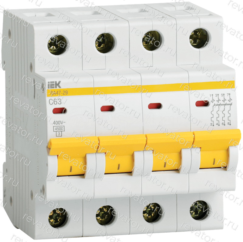 Выключатель автоматический 20А 4P тип C ВА47-29 MVA20-4-020-C ИЭК