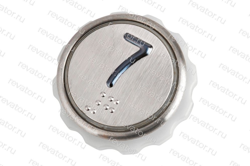Модуль кнопочный круглый красная подсветка код брайля "7" A4N107639 BBP-R302-VCPLT-D-R-07 КМЗ