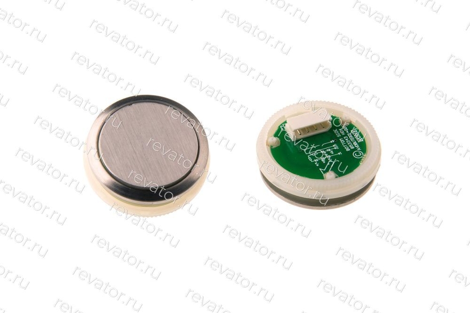 Модуль кнопочный "без символов" серебристый круглый красная подсветка KDS50 Kone