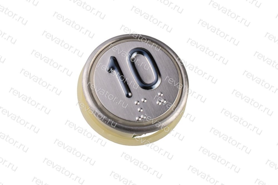 Модуль кнопочный круглый белая подсветка код Брайля "10" A4N58353$04 (BBP-R302-VCPLT-S-W-10) MA2D04-S-W-10