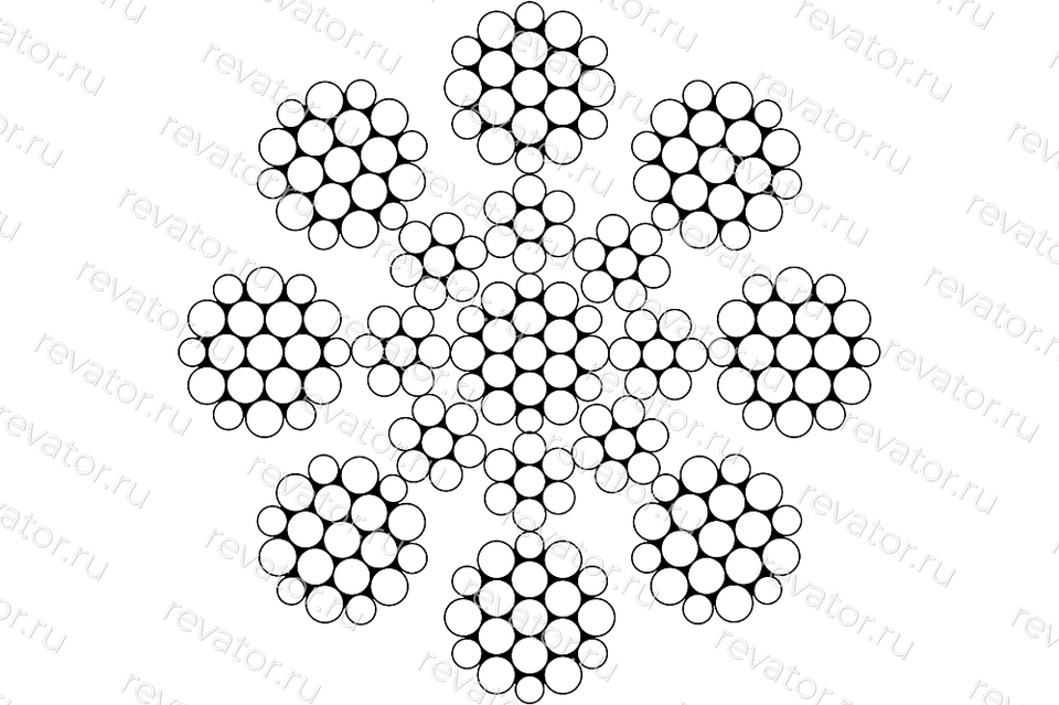 Канат стальной лифтовый 16,0мм PAWO F7S 8х19W-IWRC 176,1кН Gustav Wolf