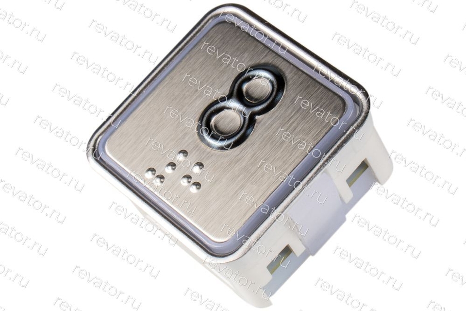 Модуль кнопочный квадратный красная подсветка код брайля "8" A4N11286$05 KA302-D-R-08 ЩЛЗ