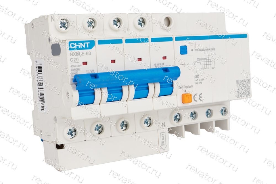 Выключатель автоматический (дифавтомат) 20А 4P тип C NXBLE-63 Chint