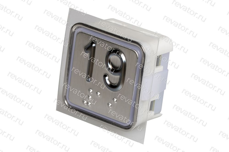 Модуль кнопочный квадратный красная подсветка код брайля "19" A4N11286$06 KA302-S-R-19 ЩЛЗ