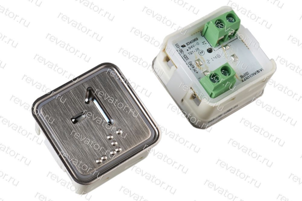 Модуль кнопочный квадратный красная подсветка код брайля "-1" A4N11286$06 KA302-S-R-M1 ЩЛЗ