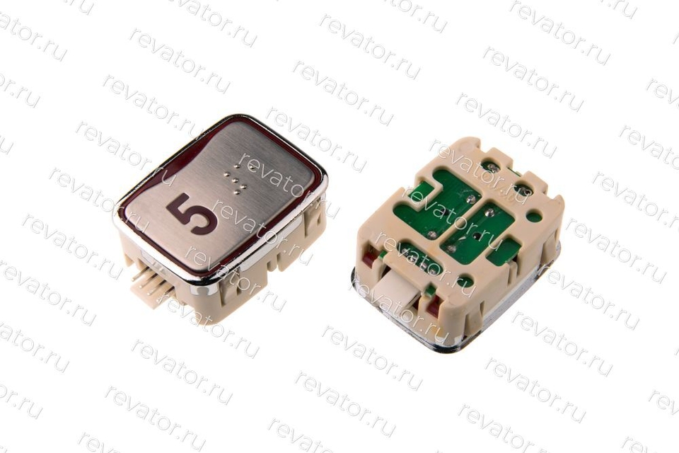 Модуль кнопочный "5" красная подсветка код брайля AK-25B Sigma