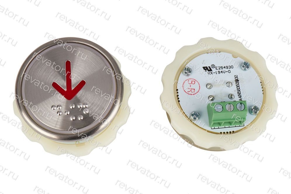 Модуль кнопочный круглый с кодом Брайля "стрелка вниз" A4N58353$02 BBP-R302-VCPLT-D-R-DWN