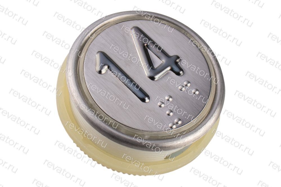 Модуль кнопочный круглый белая подсветка код Брайля "14" A4N58353$04 (BBP-R302-VCPLT-S-W-14) MA2D04-S-W-14