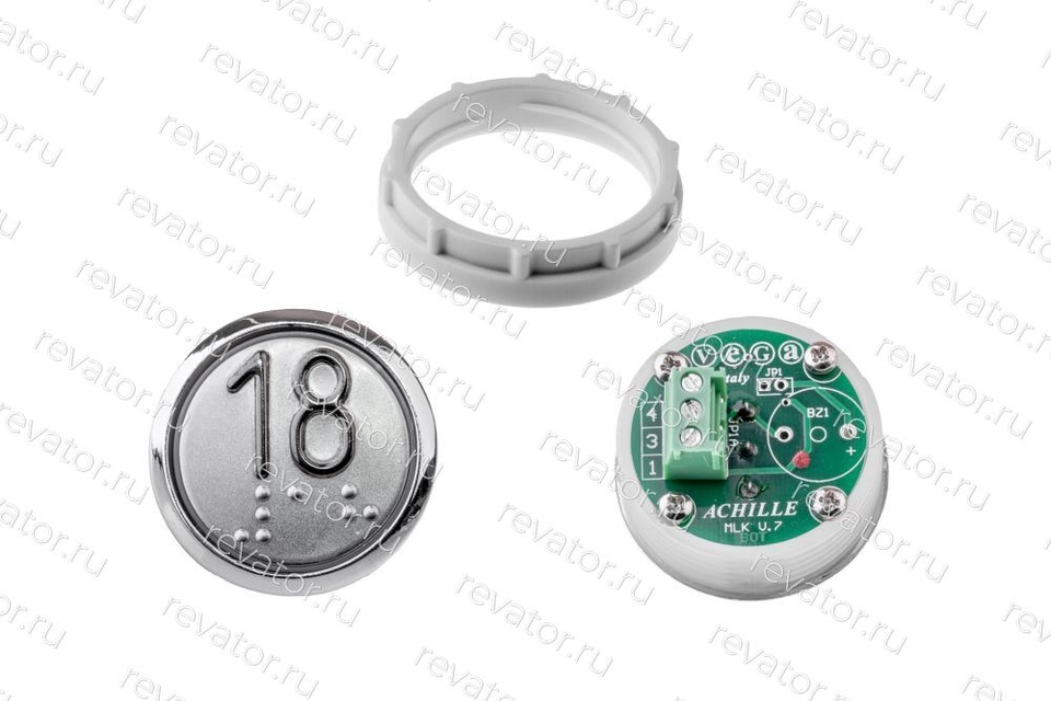 Модуль кнопочный УКЛ с кодом брайля красная подсветка "18" MLK Achille Vega