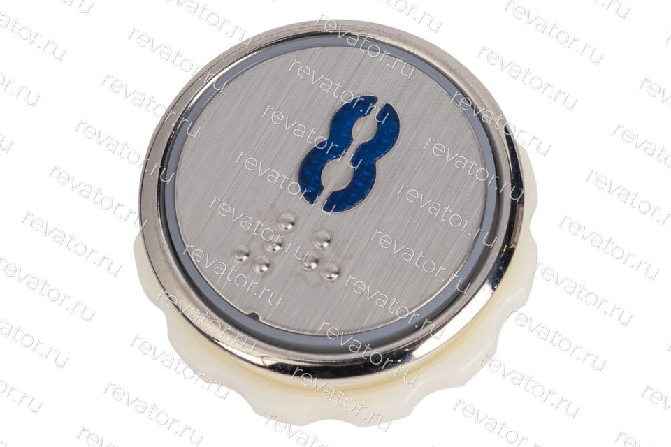 Модуль кнопочный круглый синяя подстветка с кодом брайля "8" SN PB410A