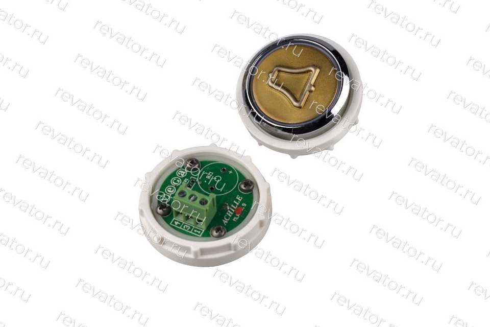 Модуль кнопочный УКЛ красная подсветка золотистый "Вызов диспетчера" MLK Achille Vega