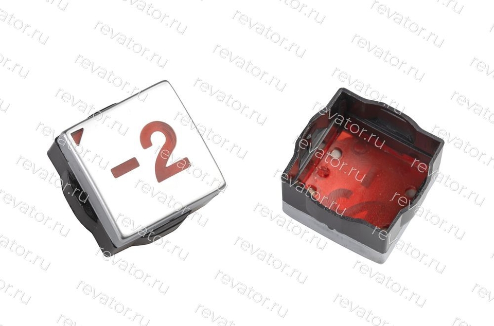 Толкатель (накладка) модуля кнопочного "-2" квадратный красный LG Sigma