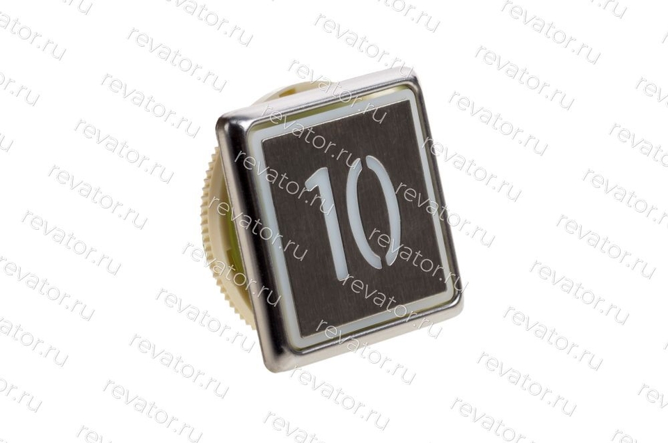 Модуль кнопочный "10" серебристый квадратный красная подсветка KDS50 Kone