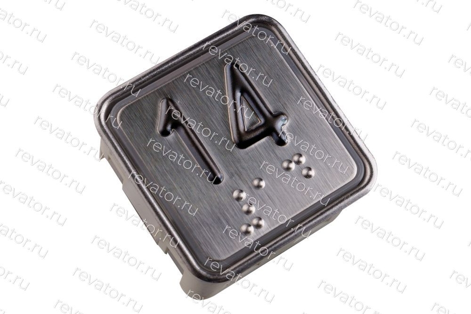 Модуль кнопочный квадратный красная подсветка код брайля "14" A4N11286$05 KA302-D-R-14 ЩЛЗ