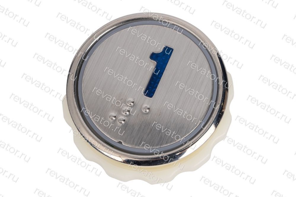 Модуль кнопочный круглый синяя подстветка с кодом брайля "1" SN PB410A